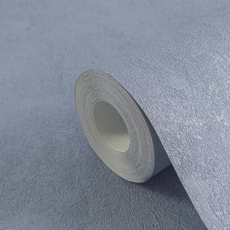 Tapete mit Putzoptik Blau Vintage Vliestapete einfarbig (782274)