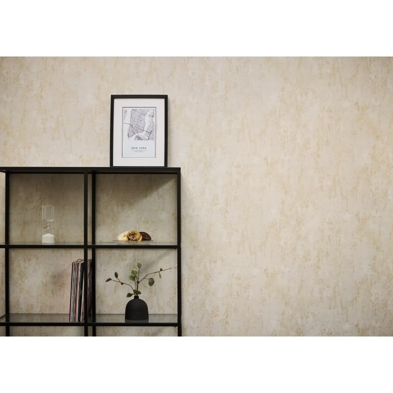 Vintage Tapete in Putzoptik Sand Beige Beton Look Vliestapete Metallic (786292)