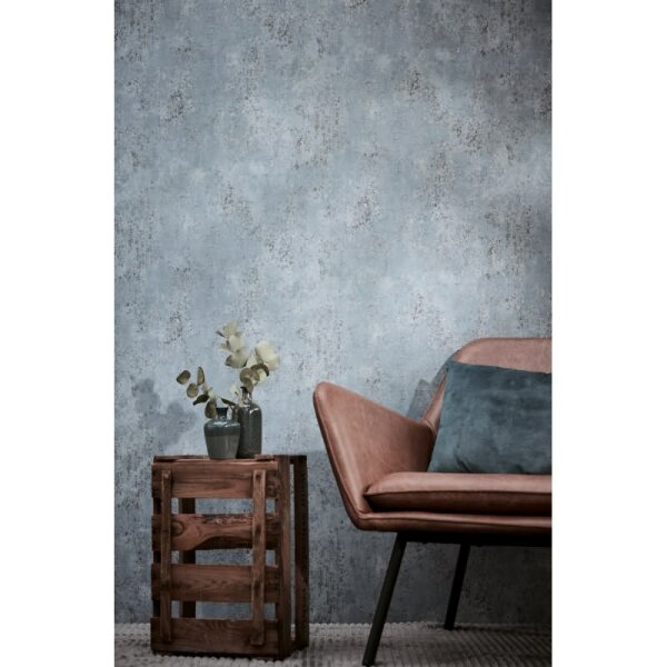 Vliestapete in Betonoptik Blau Grau Metallic Putzstruktur Tapete Vintage (786294)