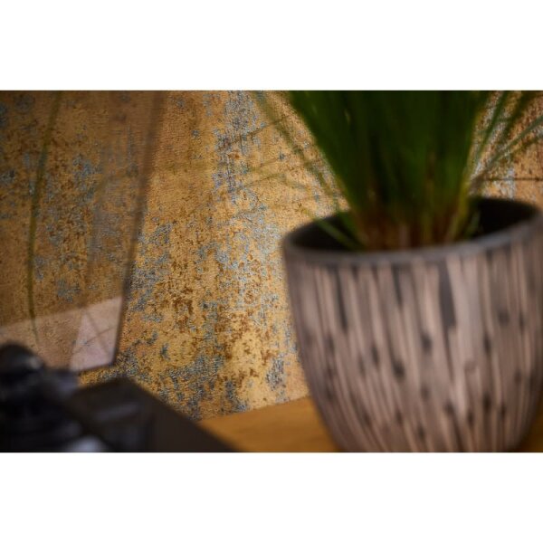 Vlies-Tapete in Rostoptik Braun Orange Metallic Used Look Strukturtapete (786296)