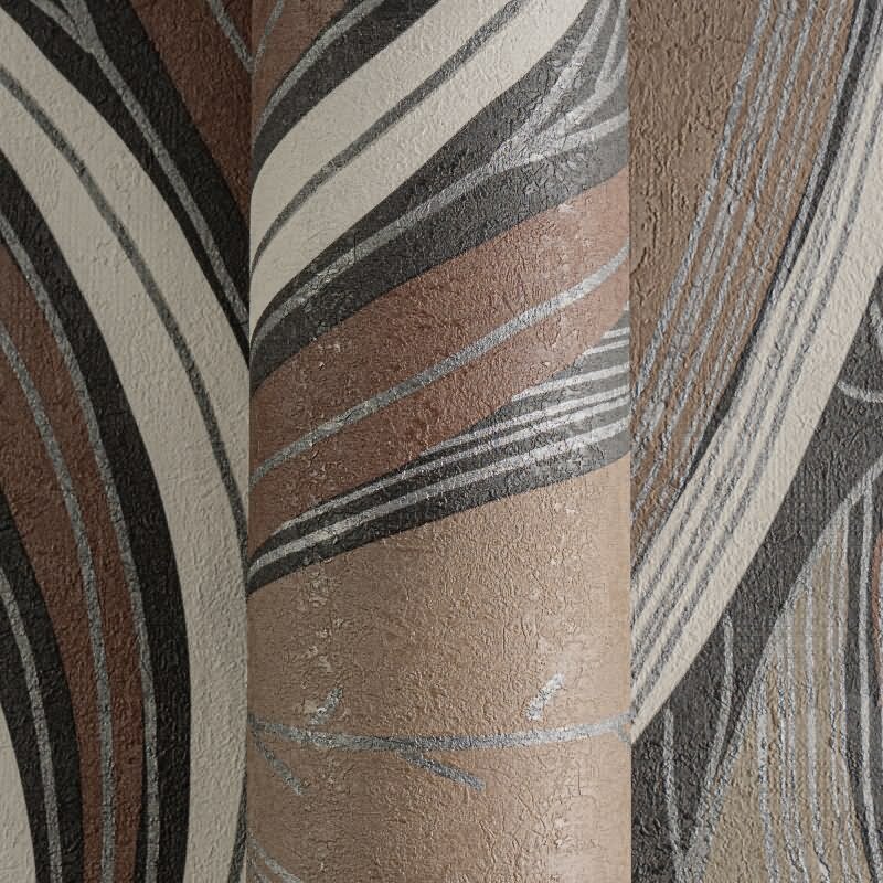 Dschungel Tapete Braun Metallic Beige Weiß Blattmuster modern Vliestapete (786553)