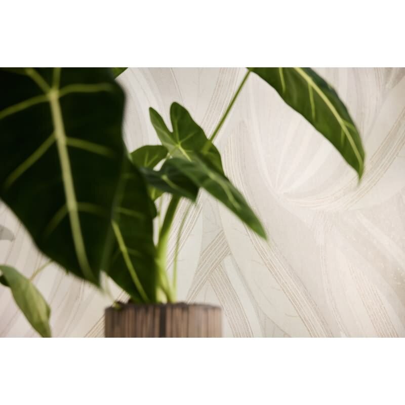 Blätter Tapete Creme Beige Vliestapete Dschungel modern Metallic (786554)