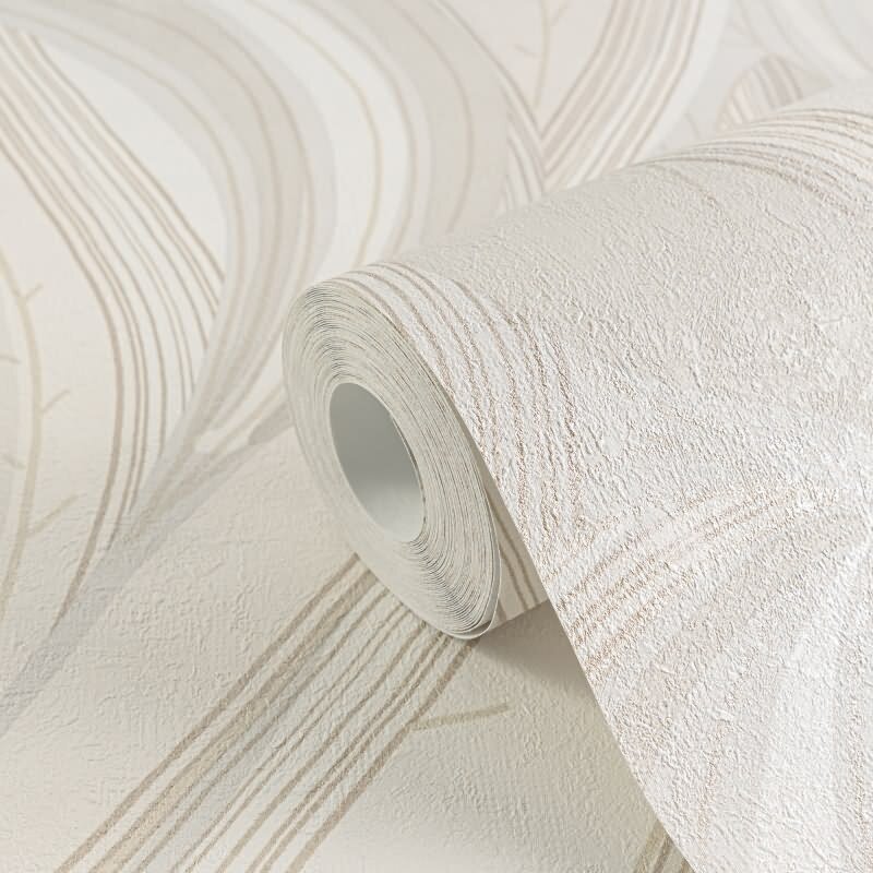 Blätter Tapete Creme Beige Vliestapete Dschungel modern Metallic (786554)