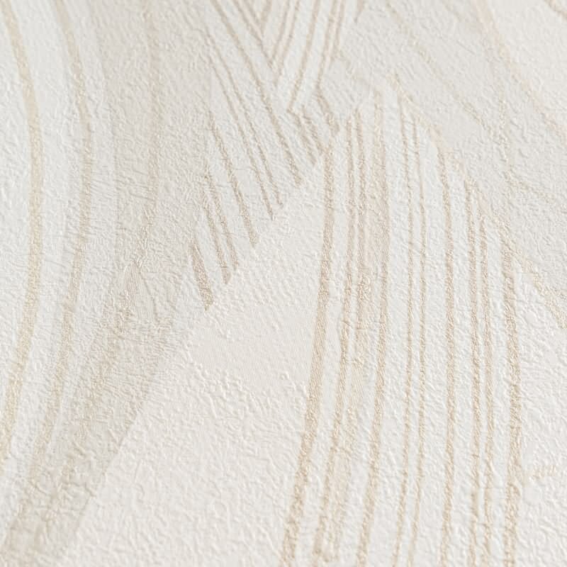 Blätter Tapete Creme Beige Vliestapete Dschungel modern Metallic (786554)
