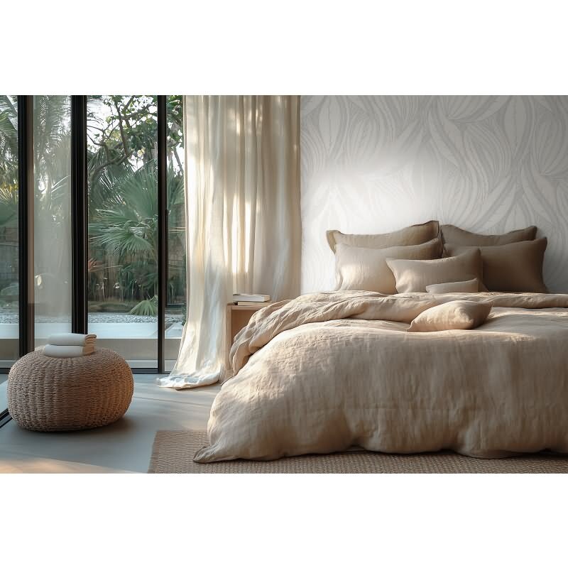 Blätter Tapete Weiß Hellgrau Metallic Vliestapete Dschungel (786555)