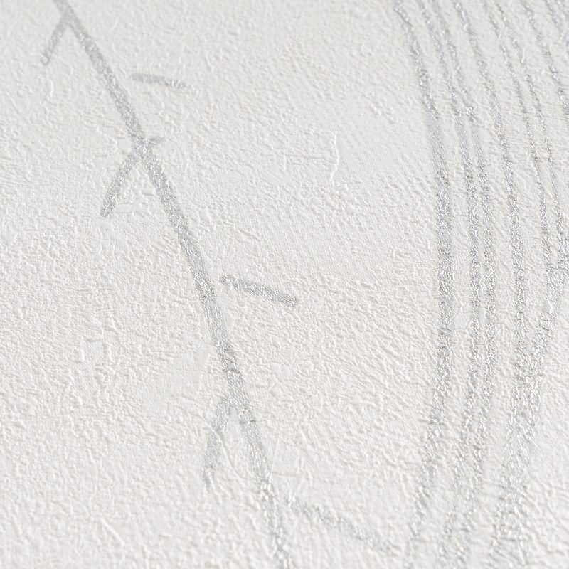 Blätter Tapete Weiß Hellgrau Metallic Vliestapete Dschungel (786555)