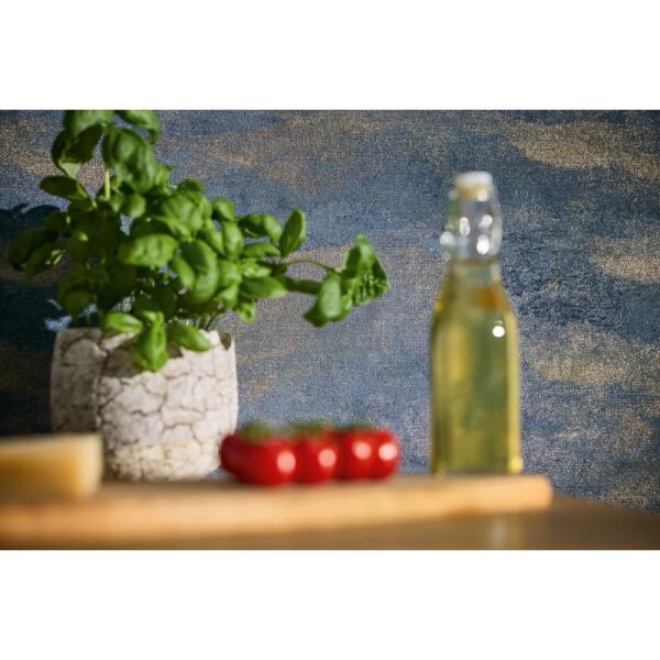 Muster-Tapete Dunkelblau Gold Metallic hochwertige moderne Vliestapete (786561)