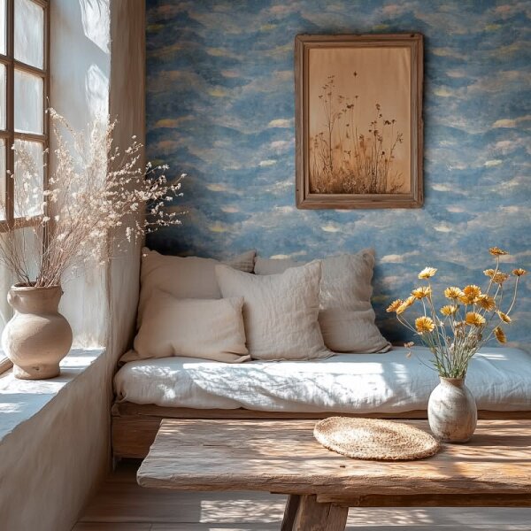 Muster-Tapete Dunkelblau Gold Metallic hochwertige moderne Vliestapete (786561)