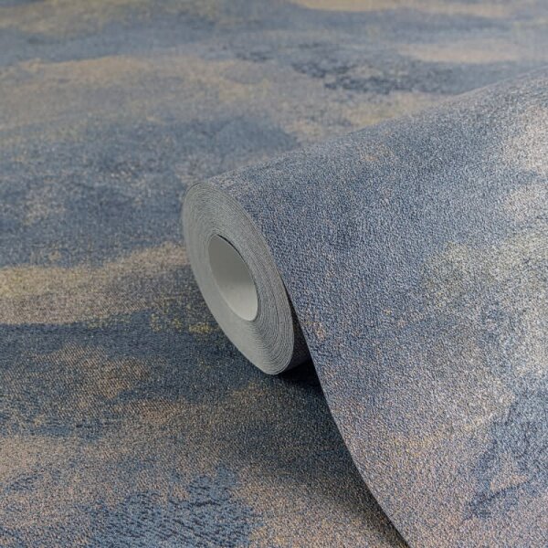 Muster-Tapete Dunkelblau Gold Metallic hochwertige moderne Vliestapete (786561)