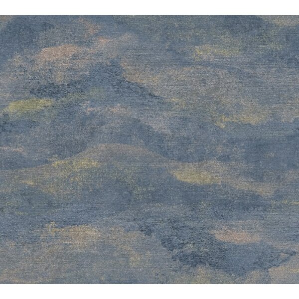 Muster-Tapete Dunkelblau Gold Metallic hochwertige moderne Vliestapete (786561)