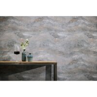 Wellen-Muster Tapete Grau Anthrazit Gold Metallic Luxus...