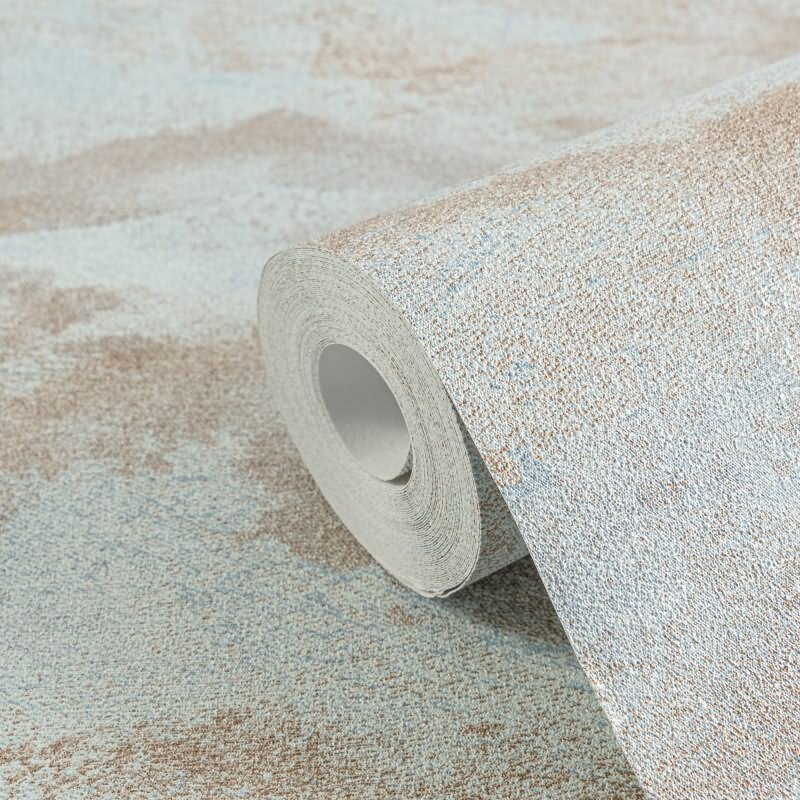 Farbverlauf Tapete Hellblau Terrakotta Braun Metallic Vintage Muster Vliestapete (786565)