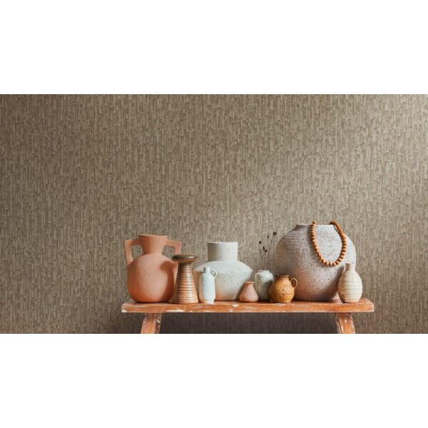 Mustertapete mit 3D Effekt Braun Grau Metallic Vliestapete modern (786663)