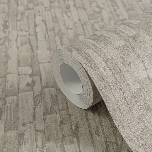 Mustertapete mit 3D Effekt Braun Grau Metallic Vliestapete modern (786663)