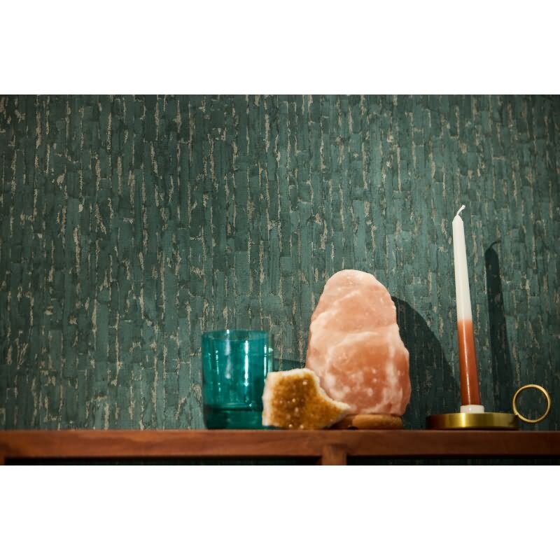 Tapete Dunkelgrün Gold Metallic hochwertige Design Muster Vliestapete (786664)