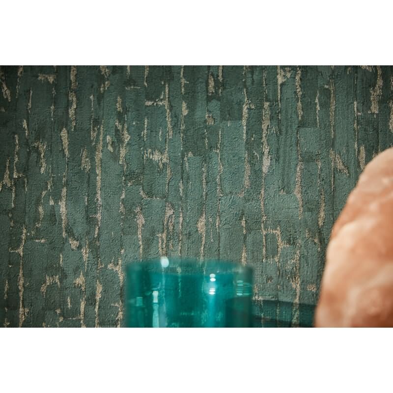 Tapete Dunkelgrün Gold Metallic hochwertige Design Muster Vliestapete (786664)