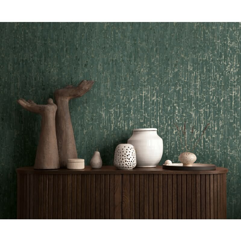 Tapete Dunkelgrün Gold Metallic hochwertige Design Muster Vliestapete (786664)