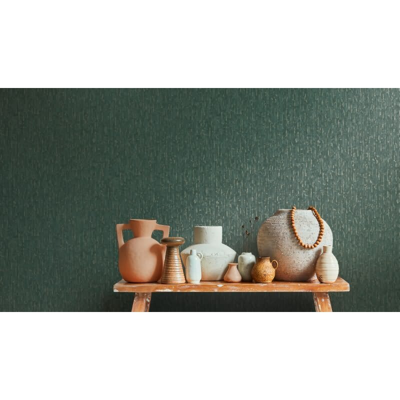 Tapete Dunkelgrün Gold Metallic hochwertige Design Muster Vliestapete (786664)