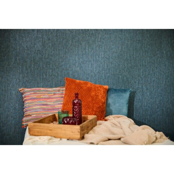 Design Vliestapete Blau Gold Metallic hochwertige Vintage Mustertapete (786665)