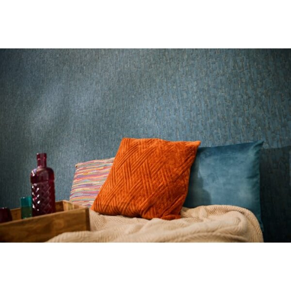 Design Vliestapete Blau Gold Metallic hochwertige Vintage Mustertapete (786665)