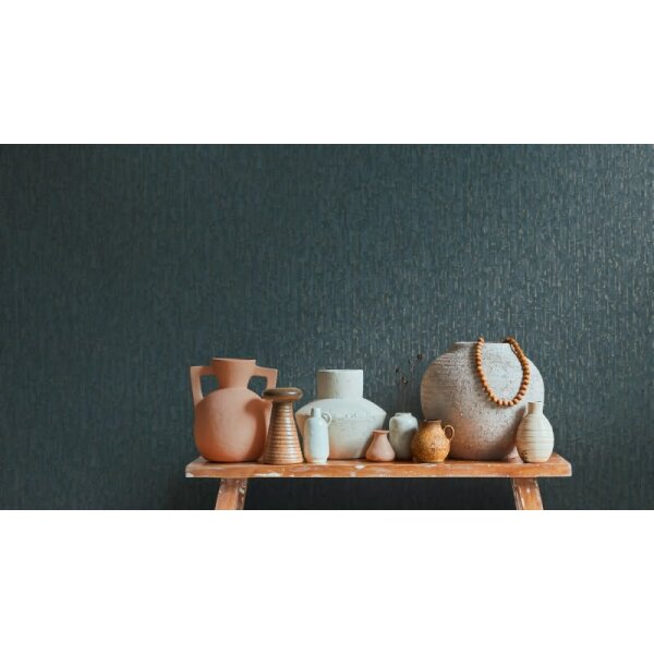 Design Vliestapete Blau Gold Metallic hochwertige Vintage Mustertapete (786665)