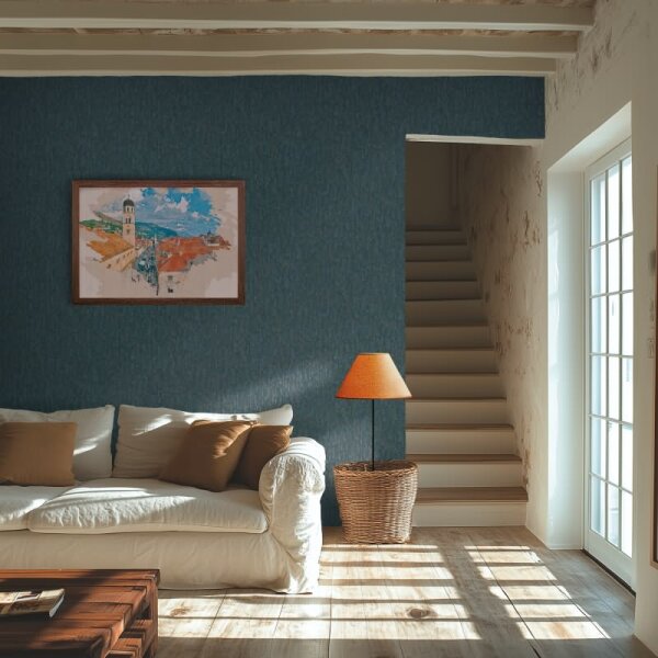 Design Vliestapete Blau Gold Metallic hochwertige Vintage Mustertapete (786665)