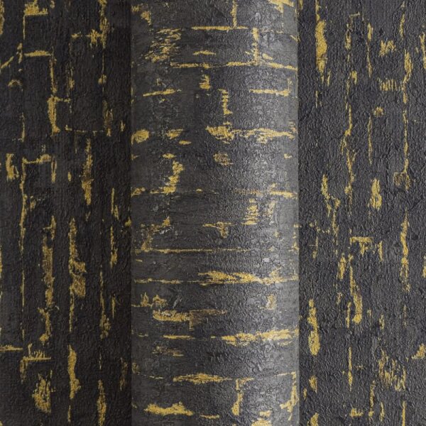 Design-Tapete Schwarz Gold Metallic hochwertige Wohnzimmer Vliestapete (786667)