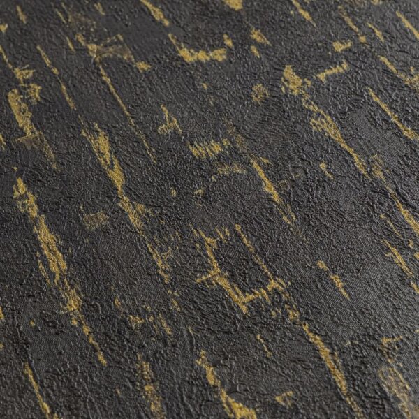 Design-Tapete Schwarz Gold Metallic hochwertige Wohnzimmer Vliestapete (786667)
