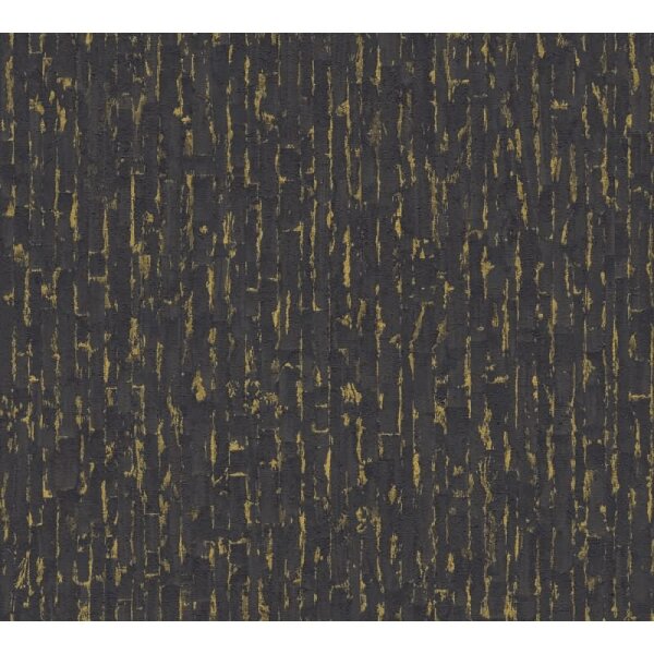 Design-Tapete Schwarz Gold Metallic hochwertige Wohnzimmer Vliestapete (786667)