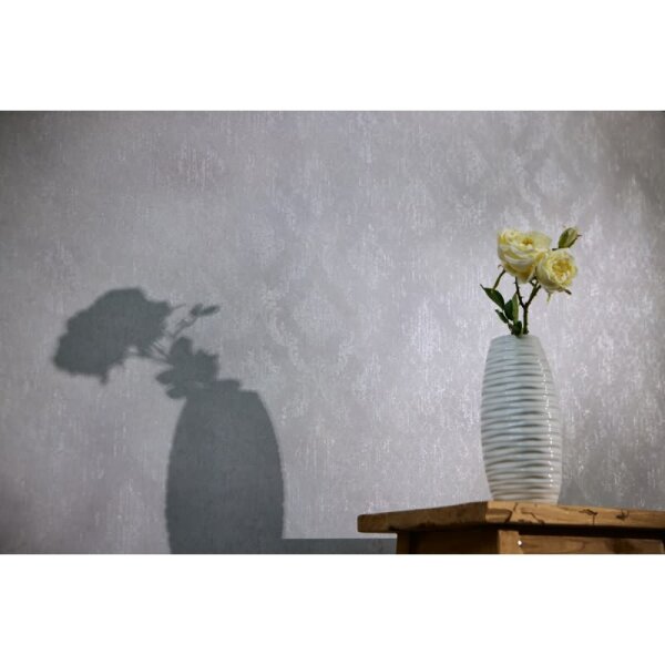 Luxus Ornament Barock Tapete Hellgrau Silber Metallic Vliestapete (786721)