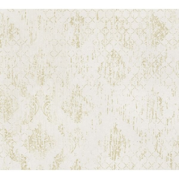 Barock Tapete Beige Gold Metallic Vliestapete mit Glanzstruktur Ornamenten (786722)