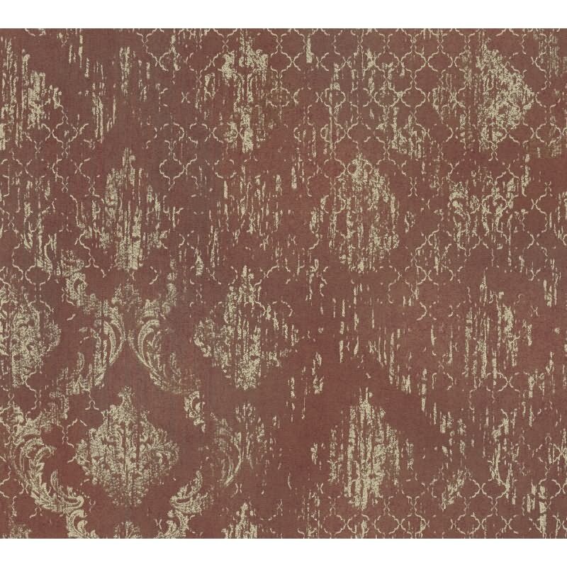Barock Tapete Rot Gold Metallic Vliestapete mit Ornamenten in Vintage Look (786723)