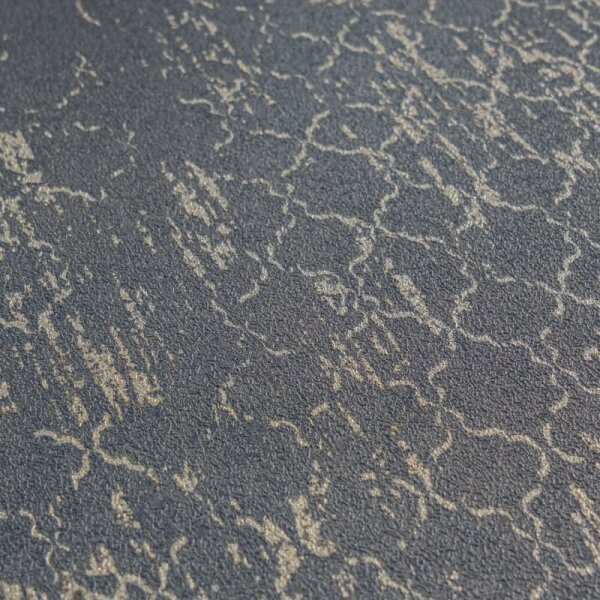 Barock-Tapete Royal Blau Silber Metallic Vliestapete mit Glanz Ornamenten (786724)