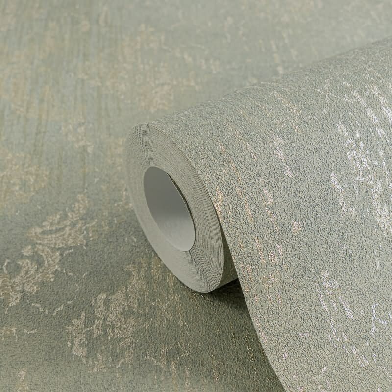 Ornament-Tapete Barock Mintgrün Gold Metallic Glänzende Vliestapete (786725)