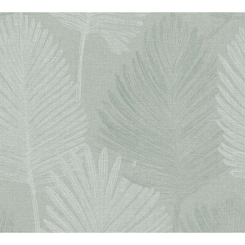 3D Dschungel Palmblatt Tapete Salbeigrün Tropisches Blättermotiv Vliestapete (786734)