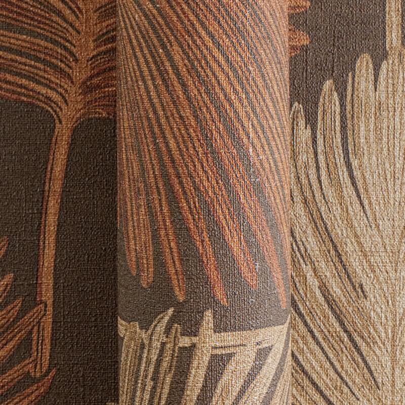 Dschungel 3D-Tapete Braun Rostrot Metallic Tropisches Blättermuster Vliestapete (786735)