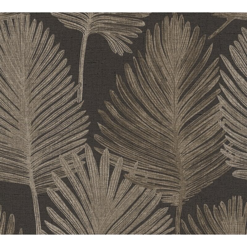 3D-Tapete Dschungel Dunkelbraun Beige Metallic hochwertige Vliestapete (786736)