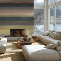 Fototapete Streifen Aquarell-Optik Gr&uuml;n Beige Design...