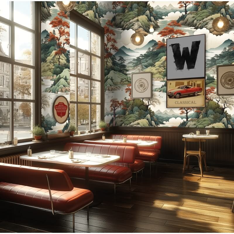 Fototapete Landschaft Asien Naturfarben Panorama Vliestapete Grün Beige (790154)