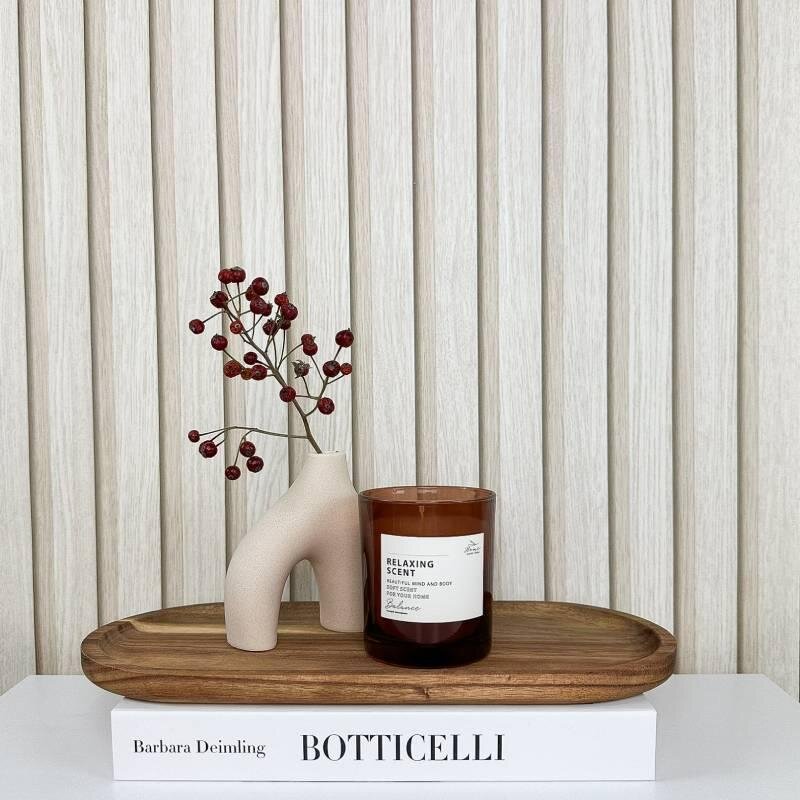 Tapete Holzpaneel Akustikpaneel Beige (92509)