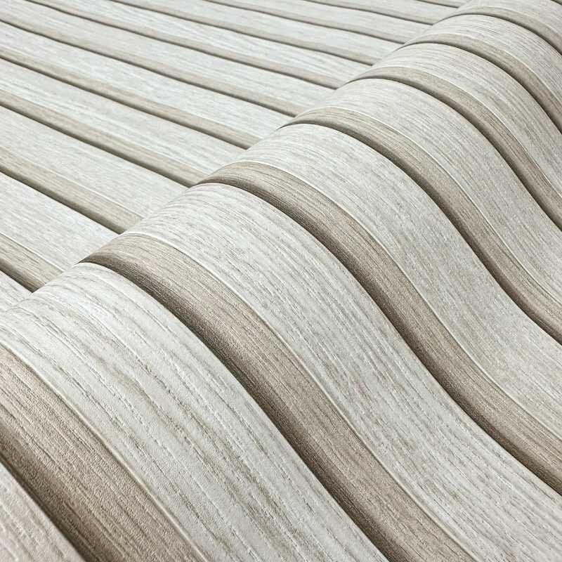 Tapete Holzpaneel Akustikpaneel Beige (92509)