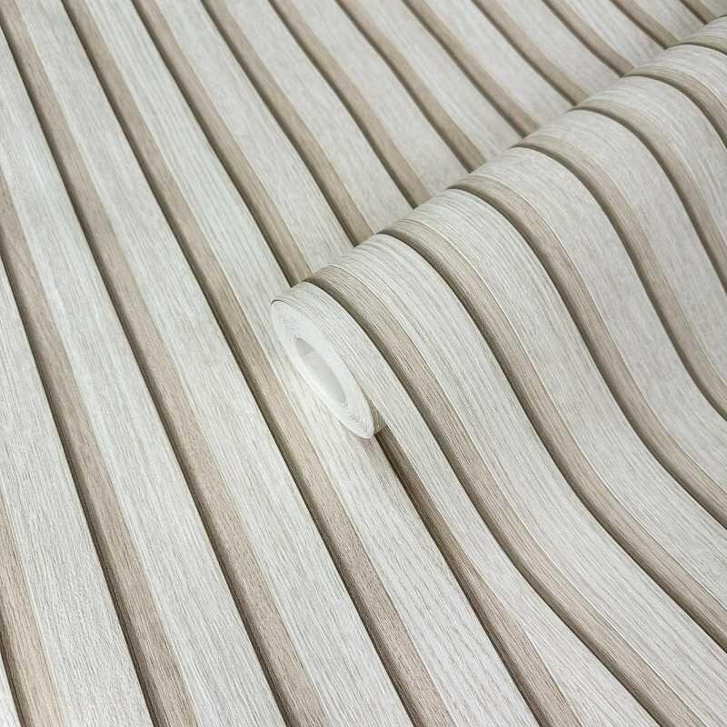 Tapete Holzpaneel Akustikpaneel Beige (92509)