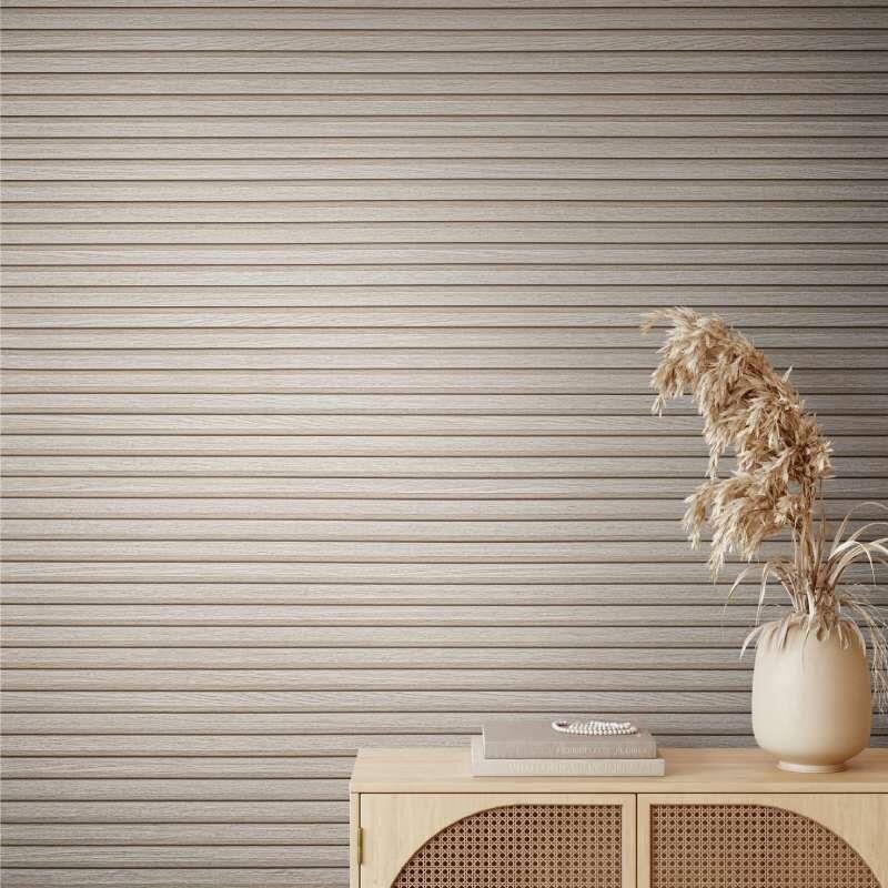 Tapete Holzpaneel Akustikpaneel Beige (92509)