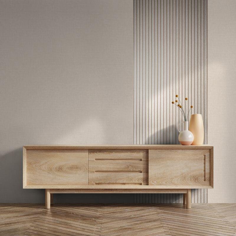 Tapete Holzpaneel Akustikpaneel Beige (92509)