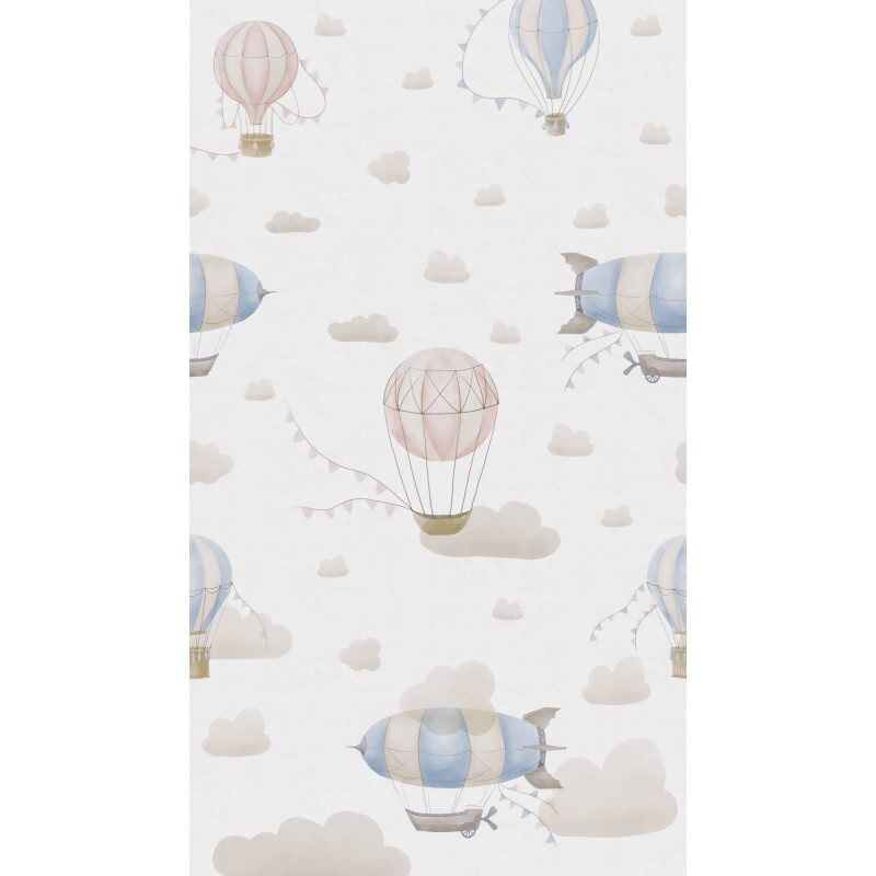 Fototapete Heißluftballons Rosa Blau Vliestapete für Kinderzimmer (770611)