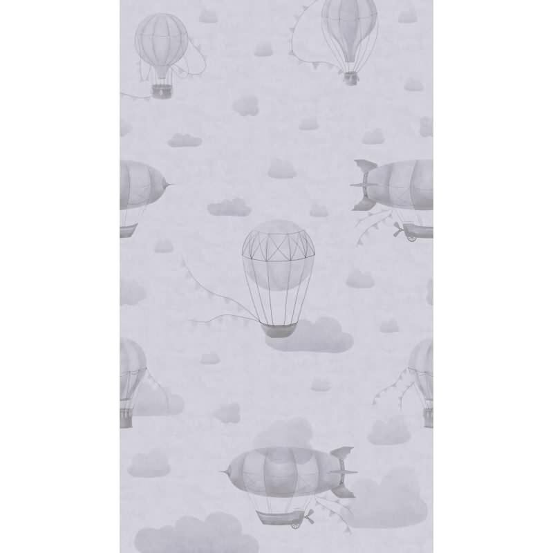 Fototapete Heißluftballons Grau Weiß Vliestapete fürs Kinderzimmer (770612)