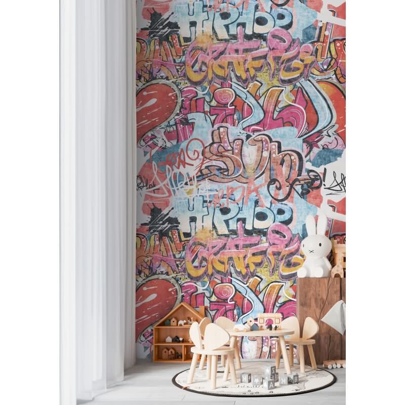 Fototapete Graffiti HipHop Streetart Bunt Jugendzimmer Vlies-Tapete (770631)