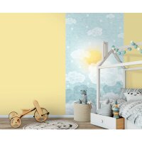 Fototapete Wolkenhimmel Hellblau Gelb Kinderzimmer Tapete...