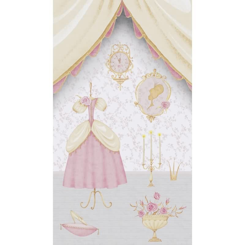 Fototapete Prinzessinnenzimmer Rosa Beige Mädchenzimmer Tapete (770661)