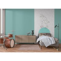 Skateboard Tapete Kinderzimmer Grau T&uuml;rkis Coole...